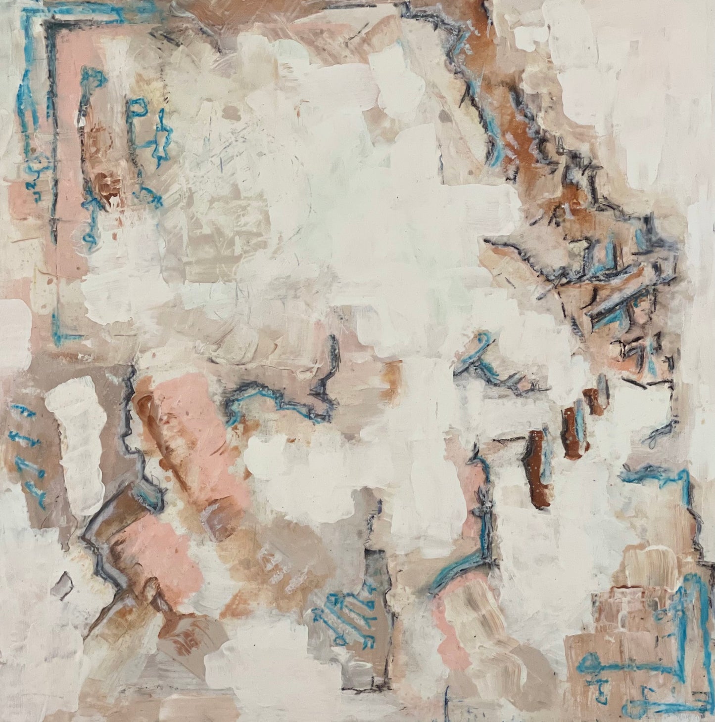 "terracotta hieroglyphics" 20" x 20"